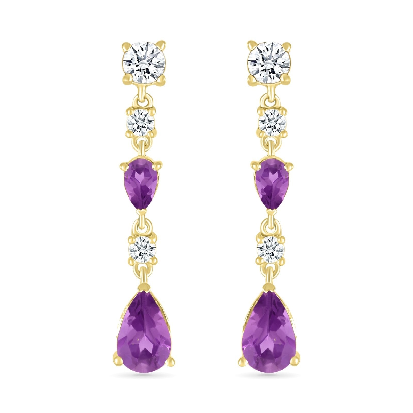 Teardrop Amethyst Dangle and Drop Stud Earrings with White Sapphires Earrings Estella Collection #product_description# 32658 Amethyst Dangle Earrings Made to Order #tag4# #tag5# #tag6# #tag7# #tag8# #tag9# #tag10#