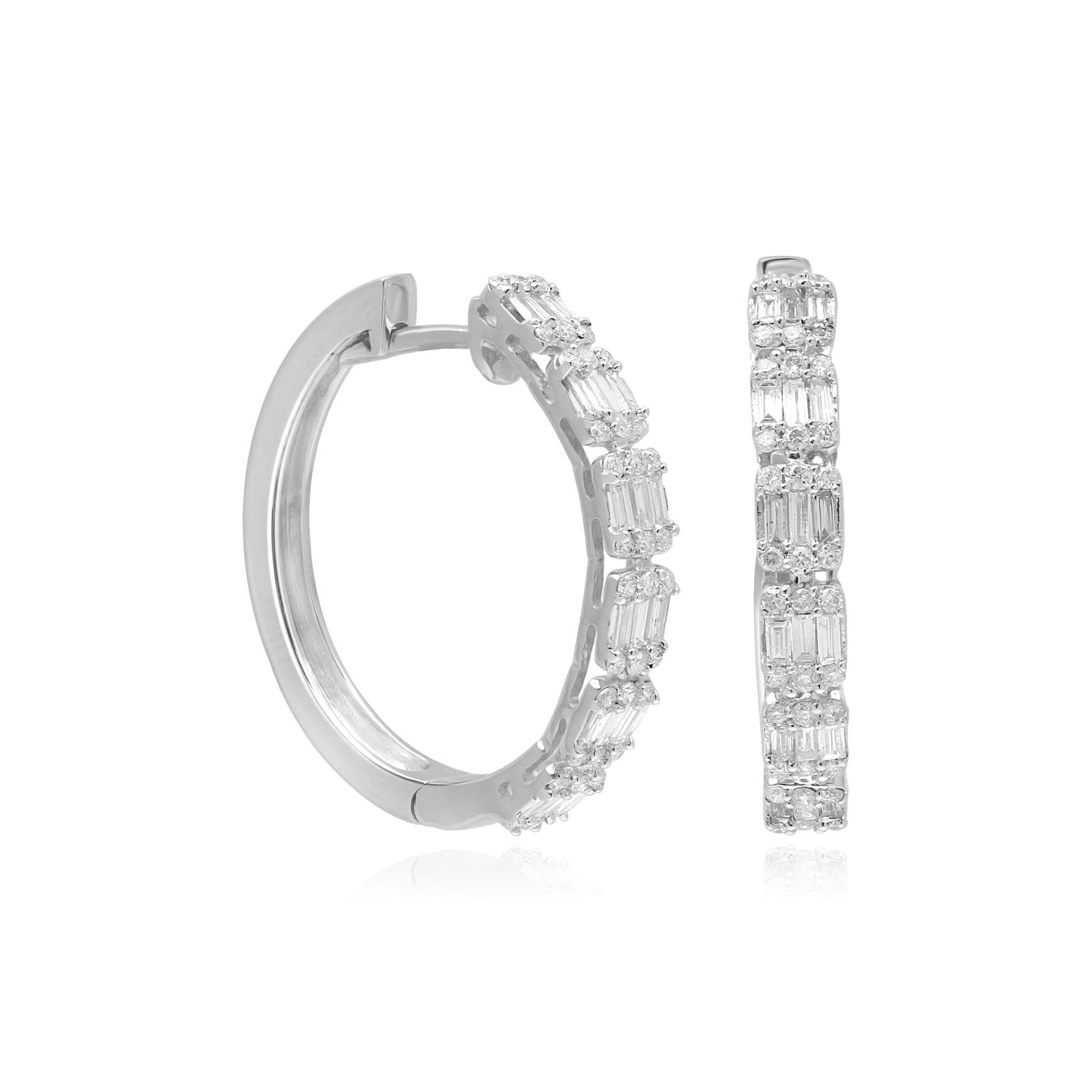 Baguette Diamond Circle Stud Hoops in Solid 18k White Gold Earrings Estella Collection #product_description# 18k Cartilage Earring cartilage hoop #tag4# #tag5# #tag6# #tag7# #tag8# #tag9# #tag10#