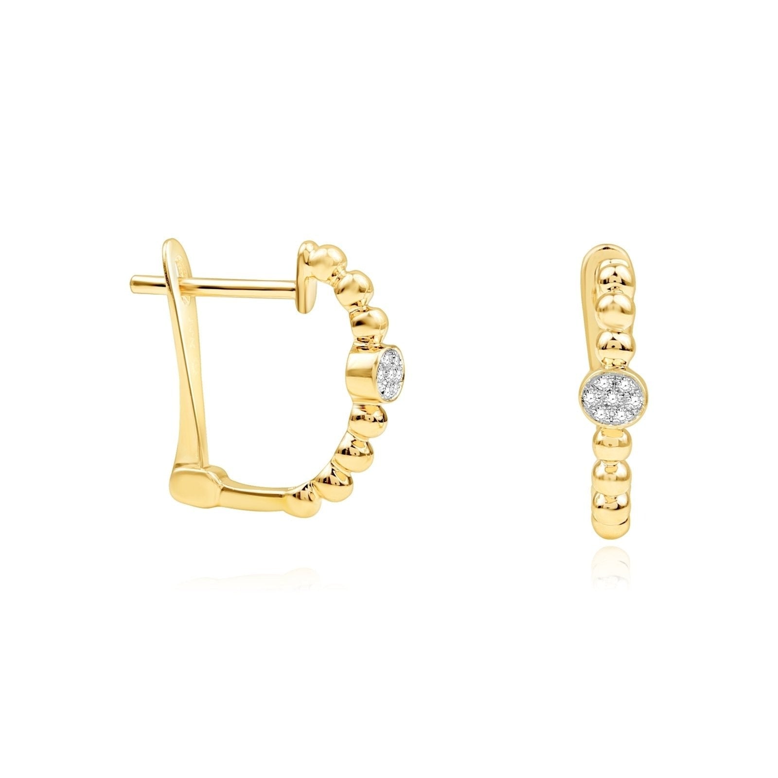 Beaded Diamond Huggie Earrings Earrings Estella Collection #product_description# 17526 14k Colorless Gemstone Diamond #tag4# #tag5# #tag6# #tag7# #tag8# #tag9# #tag10#