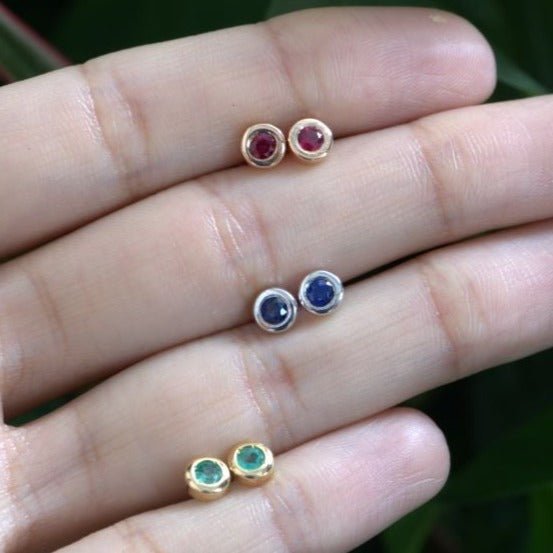 Bezel Set Ruby Threaded Earring Earrings Estella Collection #product_description# 14k Birthstone Birthstone Earrings #tag4# #tag5# #tag6# #tag7# #tag8# #tag9# #tag10#