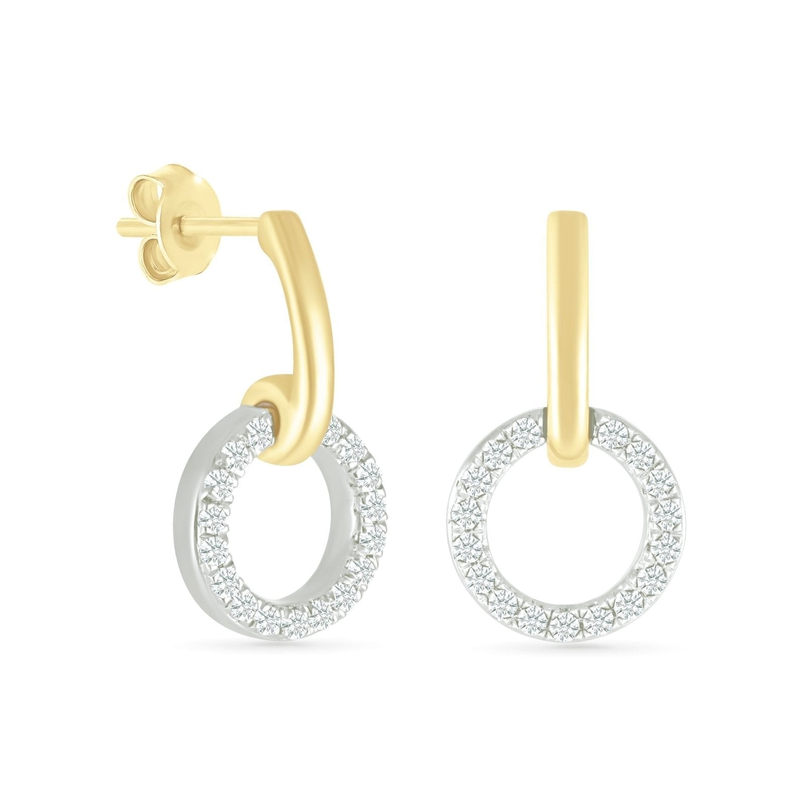 Dangling Diamond Eternity Circle Stud Earrings Earrings Estella Collection 32647 925 Diamond Made to Order