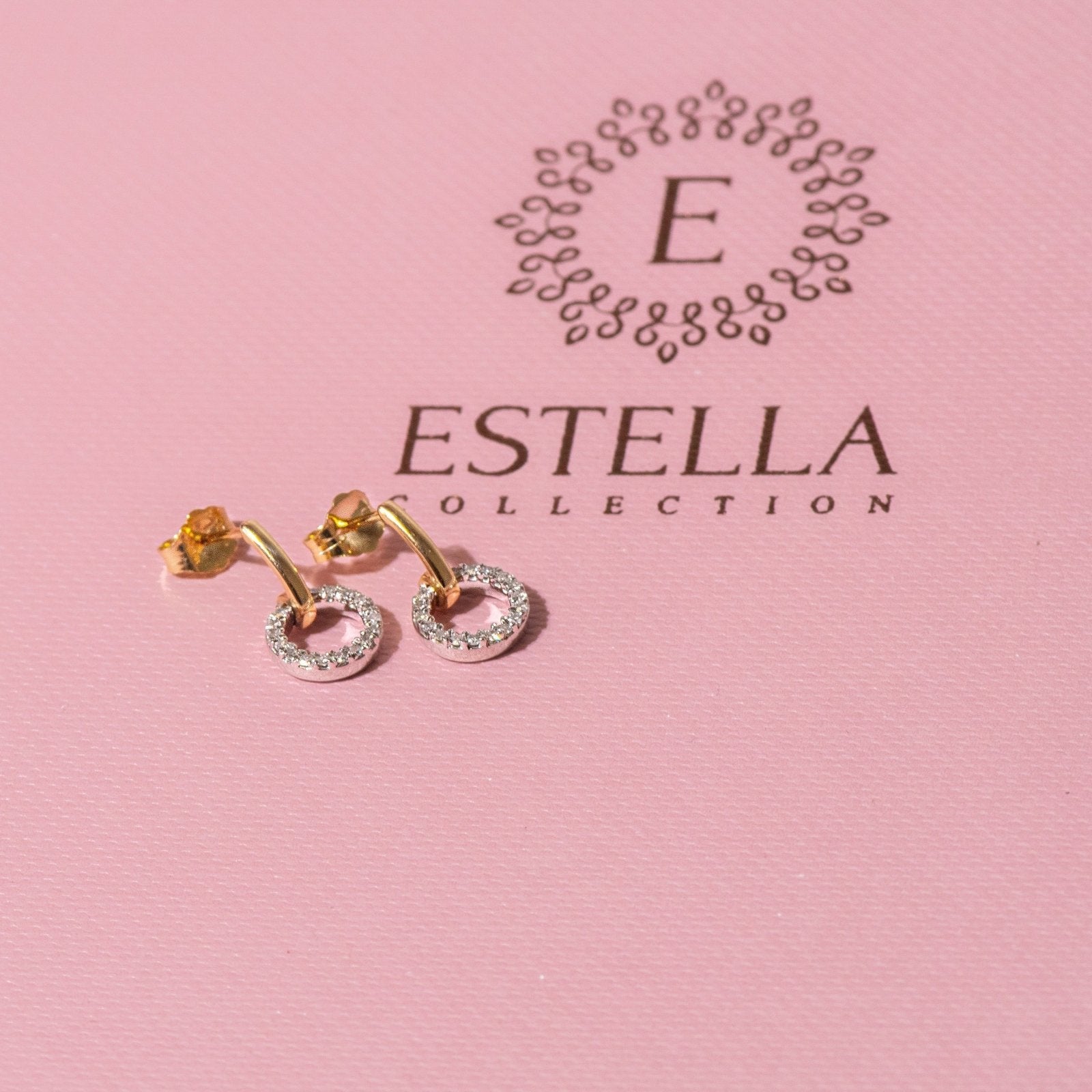 Dangling Diamond Eternity Circle Stud Earrings Earrings Estella Collection 32647 925 Diamond Made to Order