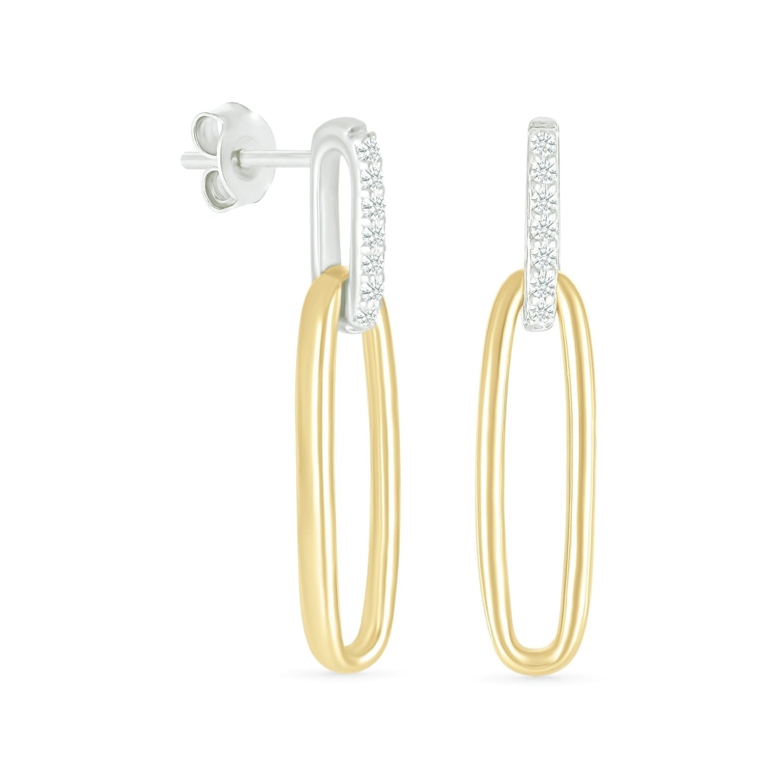 Dangling Paperclip Stud Earrings Earrings Estella Collection #product_description# 32648 925 Diamond Made to Order #tag4# #tag5# #tag6# #tag7# #tag8# #tag9# #tag10#