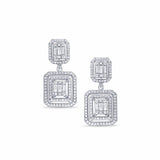 Double Baguette Diamond Halo Drop Earrings in Solid 18k White Gold Earrings Estella Collection #product_description# 18k Birthstone Birthstone Earrings #tag4# #tag5# #tag6# #tag7# #tag8# #tag9# #tag10#