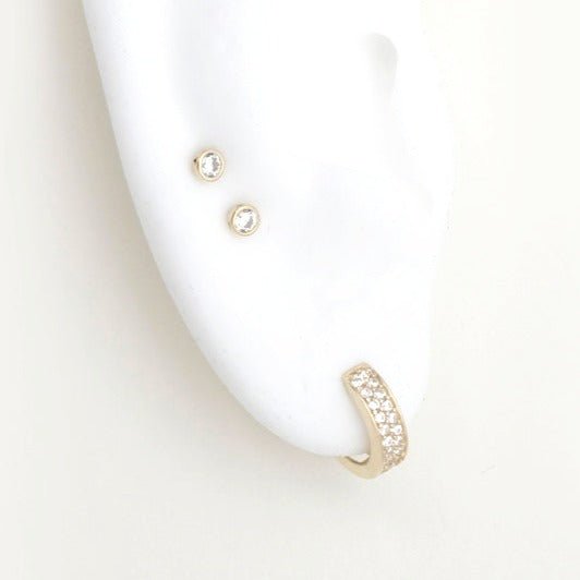 Double Row Pavé Huggie Earring Earrings Estella Collection #product_description# cartilage hoop Colorless Gemstone Cubic Zirconia #tag4# #tag5# #tag6# #tag7# #tag8# #tag9# #tag10#