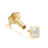 Emerald Cut Diamond Bezel Set - Flat Back Stud Earring Earrings Estella Collection #product_description# 18493 14k April Birthstone Birthstone #tag4# #tag5# #tag6# #tag7# #tag8# #tag9# #tag10# 0.06 ct 5MM