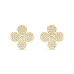 Four Petal Flower Diamond Pave Stud Earrings Earrings Estella Collection #product_description# 32667 10k April Birthstone Colorless Gemstone #tag4# #tag5# #tag6# #tag7# #tag8# #tag9# #tag10#