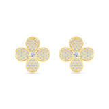 Four Petal Flower Diamond Pave Stud Earrings Earrings Estella Collection #product_description# 32667 10k April Birthstone Colorless Gemstone #tag4# #tag5# #tag6# #tag7# #tag8# #tag9# #tag10#