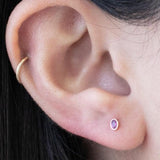 Oval Pink Ruby Flat Back Earring in Bezel Set Solid 14k Yellow Gold Earrings Estella Collection #product_description# 18315 14k Birthstone Birthstone Earrings #tag4# #tag5# #tag6# #tag7# #tag8# #tag9# #tag10# 5MM