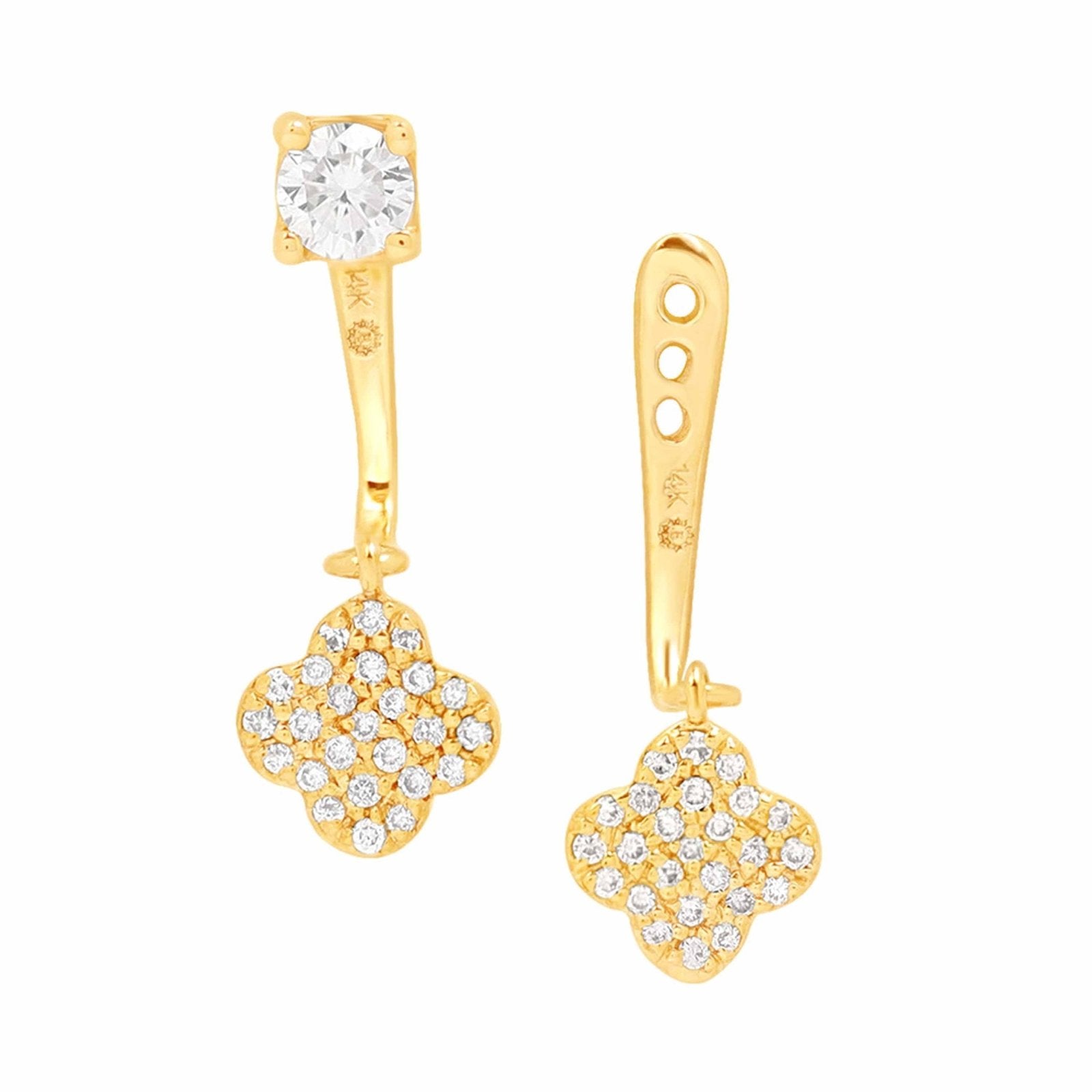 Pavé Diamond Clover Ear Jackets & Studs Earrings Estella Collection #product_description# 17578 14k April Birthstone Birthstone #tag4# #tag5# #tag6# #tag7# #tag8# #tag9# #tag10#