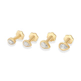 Pear Diamond Bezel Set - Flat Back Stud Earring Earrings Estella Collection #product_description# 18495 14k April Birthstone Birthstone #tag4# #tag5# #tag6# #tag7# #tag8# #tag9# #tag10# 0.06 ct 5MM