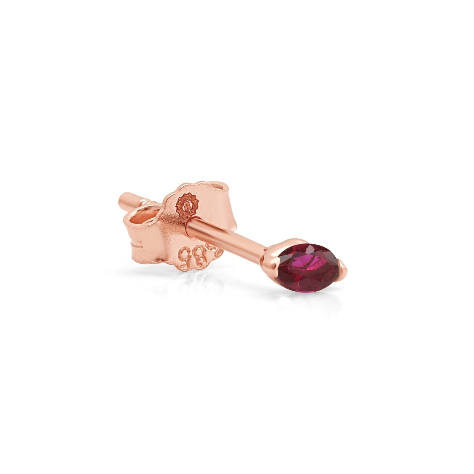 Marquise Pink Tourmaline Flat Back Earring - Estella Collection
