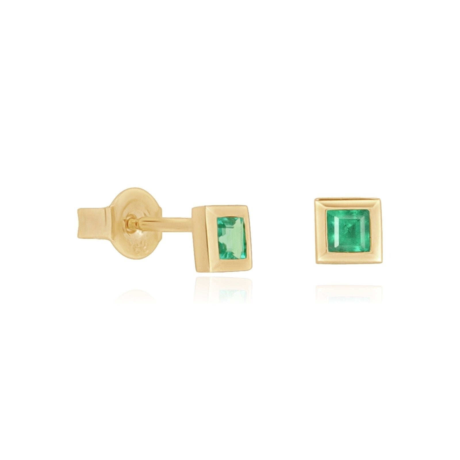 Princess Cut Emerald Stud Earrings Earrings Estella Collection #product_description# 14k Birthstone Earrings #tag4# #tag5# #tag6# #tag7# #tag8# #tag9# #tag10#