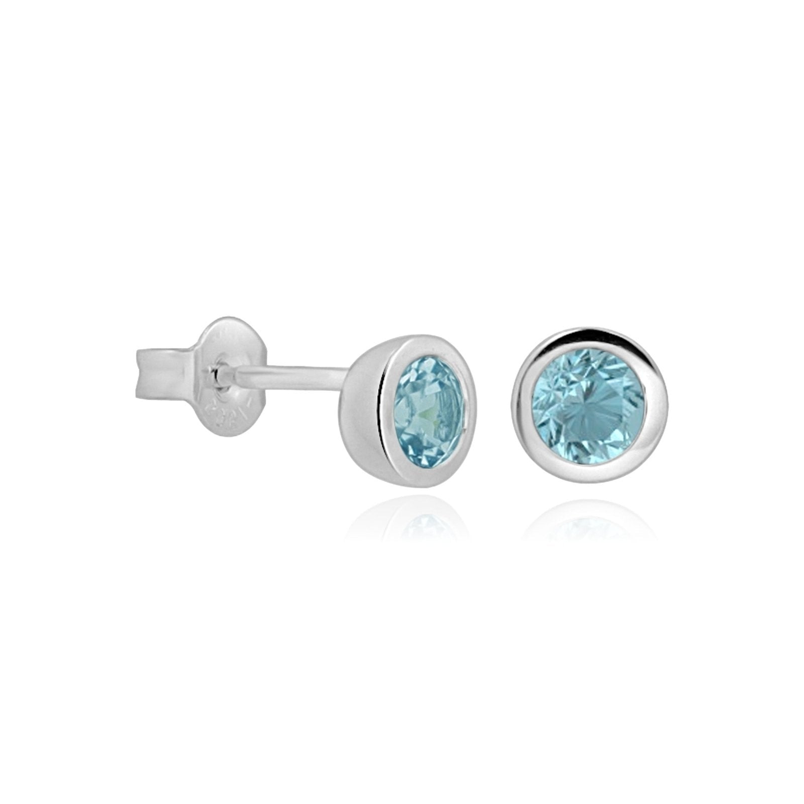 Round Blue Topaz Stud Earrings Bezel Earrings Estella Collection #product_description# 14k Birthstone Blue Gemstone #tag4# #tag5# #tag6# #tag7# #tag8# #tag9# #tag10#