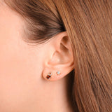 Stacked Diamond and Garnet Solitaire Stud Earrings Earrings Estella Collection #product_description# 14k Birthstone Diamond #tag4# #tag5# #tag6# #tag7# #tag8# #tag9# #tag10#