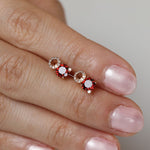 Stacked Diamond and Garnet Solitaire Stud Earrings Earrings Estella Collection #product_description# 14k Birthstone Diamond #tag4# #tag5# #tag6# #tag7# #tag8# #tag9# #tag10#