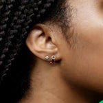 Stacked Diamond and Garnet Solitaire Stud Earrings Earrings Estella Collection #product_description# 14k Birthstone Diamond #tag4# #tag5# #tag6# #tag7# #tag8# #tag9# #tag10#