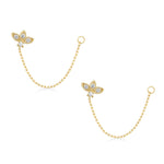 Studded Lotus Chain Earring Earrings Estella Collection #product_description# 14k Chain Earrings Dangle Earrings #tag4# #tag5# #tag6# #tag7# #tag8# #tag9# #tag10#