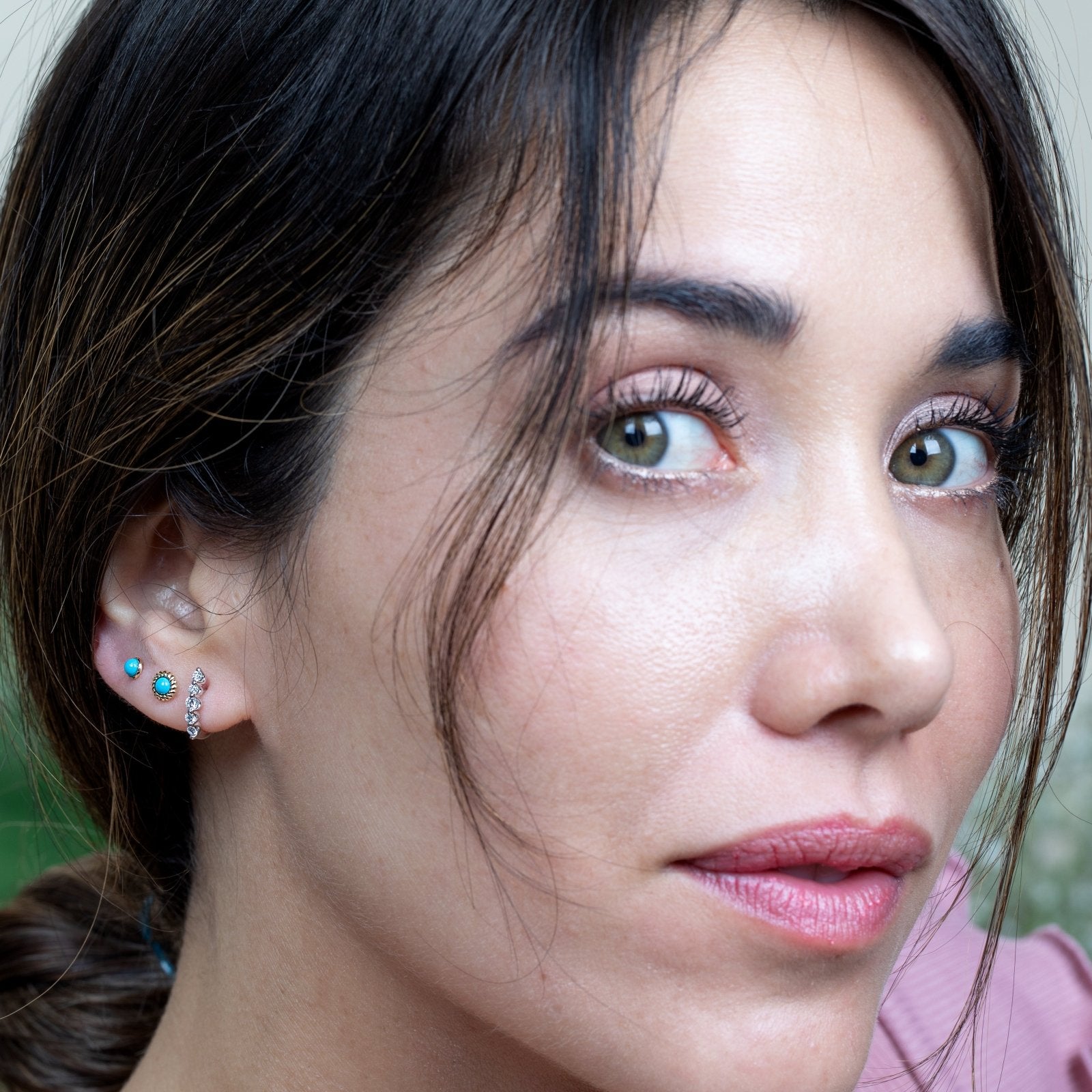 Turquoise Flat Back Stud in Braided Bezel Set Solid 14k Gold Earrings Estella Collection #product_description# 17942 14k Birthstone Cartilage Earring #tag4# #tag5# #tag6# #tag7# #tag8# #tag9# #tag10# 5MM