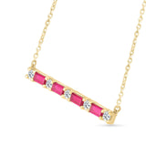 Alternating Emerald Cut Ruby and Round White Sapphire Bar Necklace Necklaces Estella Collection #product_description# 32691 Layering Necklace Made to Order Ruby #tag4# #tag5# #tag6# #tag7# #tag8# #tag9# #tag10#