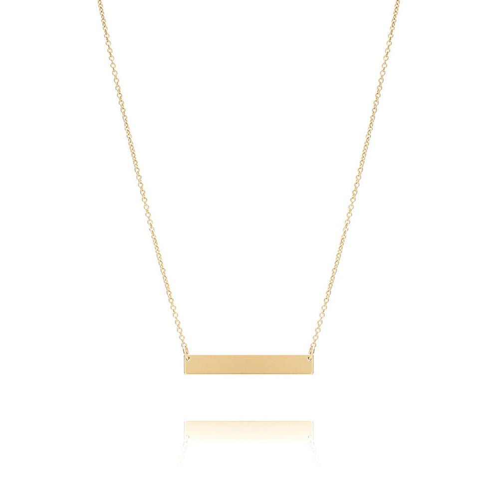 Bar Monogram Nameplate Necklace in Solid Gold Necklaces Estella Collection #product_description# 17667 14k Make Collection Personalized Jewelry #tag4# #tag5# #tag6# #tag7# #tag8# #tag9# #tag10#