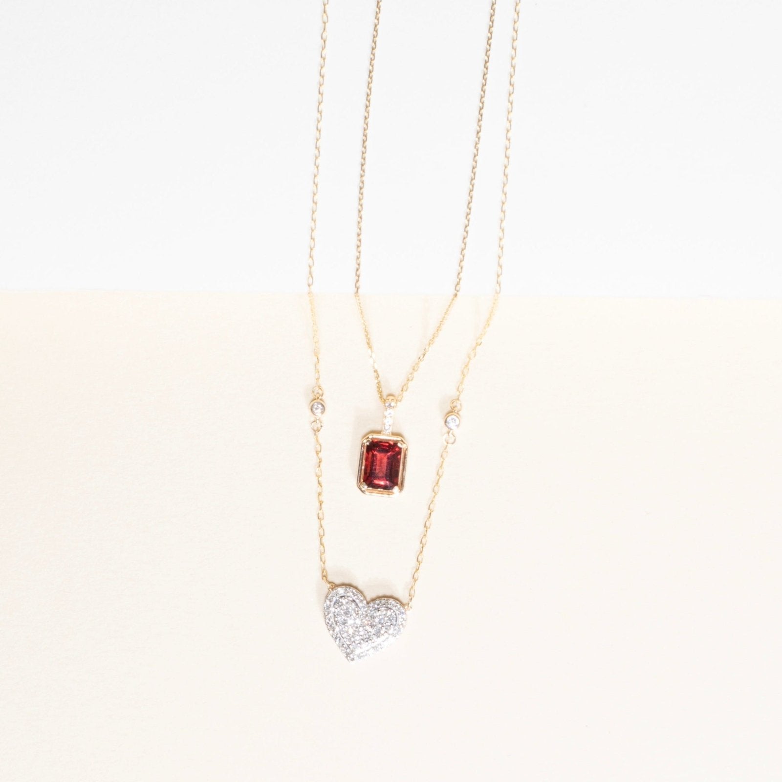 Bezel Set Emerald Cut Garnet Pendant with White Sapphire Bail Necklaces Estella Collection #product_description# 32727 Garnet Made to Order Pendant Necklace #tag4# #tag5# #tag6# #tag7# #tag8# #tag9# #tag10#
