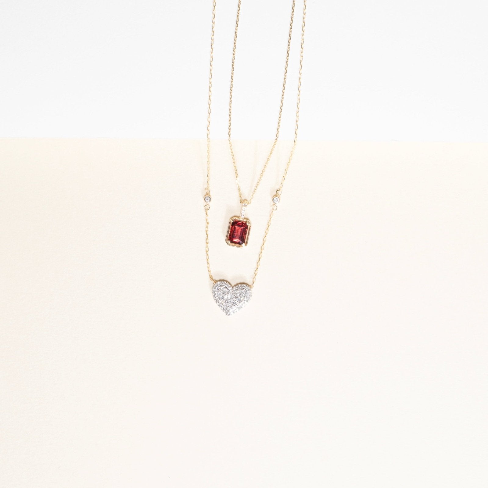 Bezel Set Emerald Cut Garnet Pendant with White Sapphire Bail Necklaces Estella Collection #product_description# 32727 Garnet Made to Order Pendant Necklace #tag4# #tag5# #tag6# #tag7# #tag8# #tag9# #tag10#