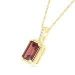 Bezel Set Emerald Cut Garnet Pendant with White Sapphire Bail Necklaces Estella Collection #product_description# 32727 Garnet Made to Order Pendant Necklace #tag4# #tag5# #tag6# #tag7# #tag8# #tag9# #tag10#