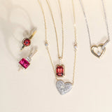 Bezel Set Emerald Cut Garnet Pendant with White Sapphire Bail Necklaces Estella Collection #product_description# 32727 Garnet Made to Order Pendant Necklace #tag4# #tag5# #tag6# #tag7# #tag8# #tag9# #tag10#