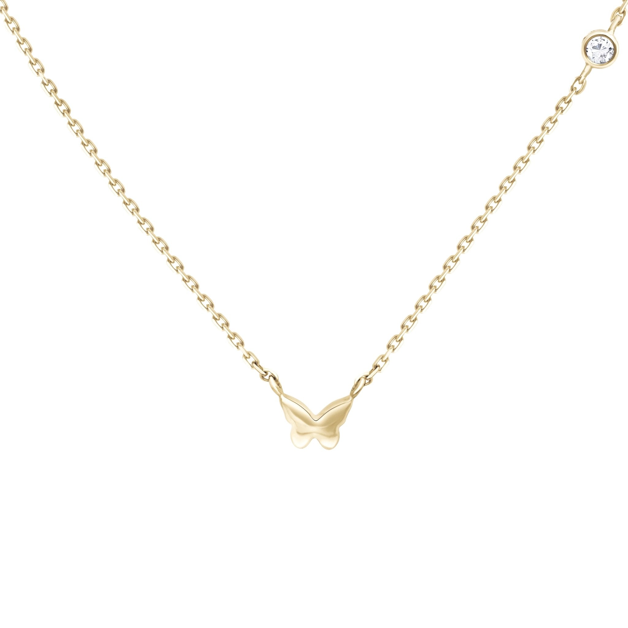 Bubble Butterfly and Diamond Station Necklace Necklaces Estella Collection #product_description# 18210 14k Colorless Gemstone Diamond #tag4# #tag5# #tag6# #tag7# #tag8# #tag9# #tag10#