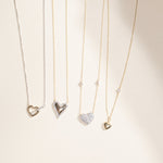 Bubble Heart and Diamond Station Necklace Necklaces Estella Collection #product_description# 18209 14k Colorless Gemstone Diamond #tag4# #tag5# #tag6# #tag7# #tag8# #tag9# #tag10#