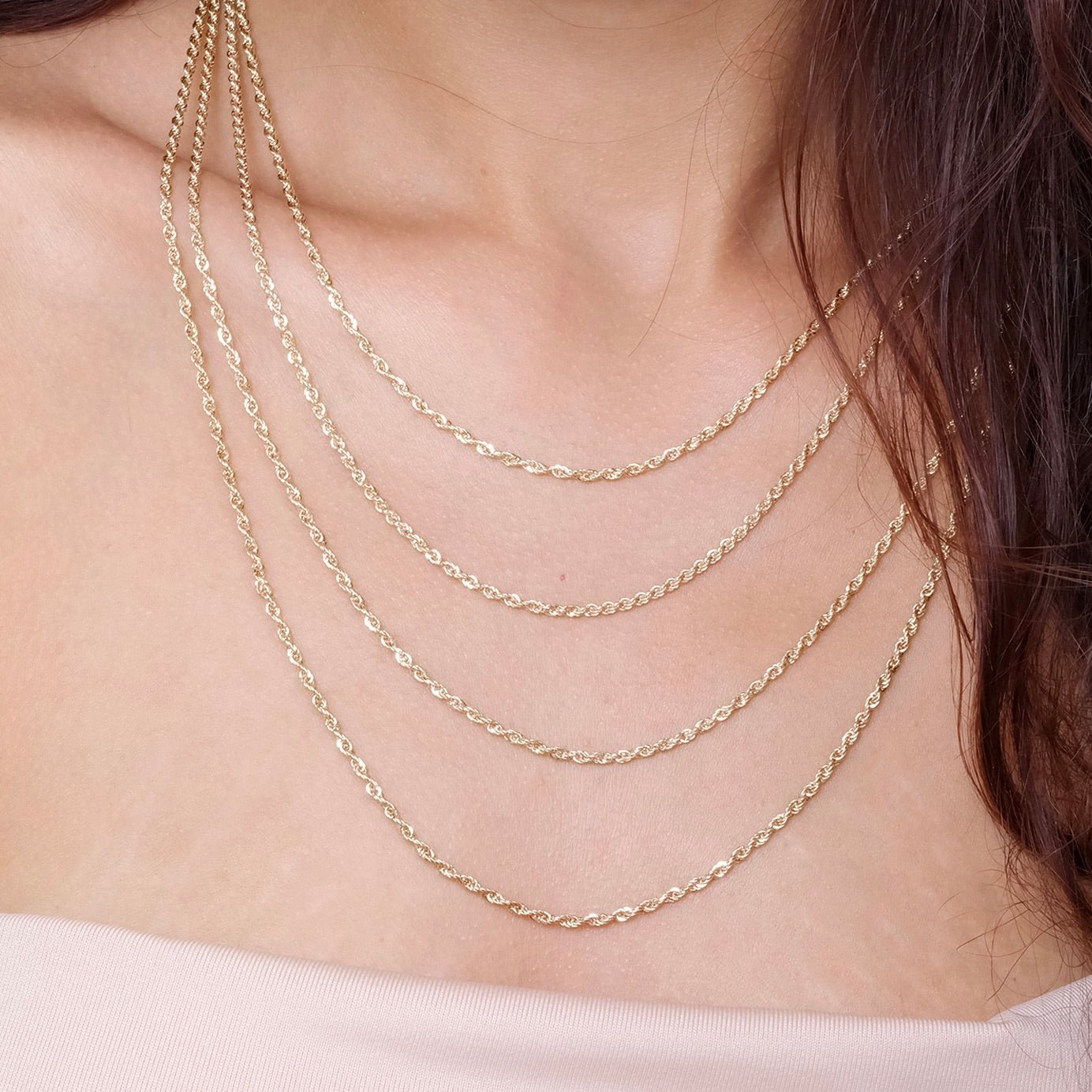 Classic Rope Chain Necklace in Solid 10k Gold Necklaces Estella Collection #product_description# 17845 10k 14k Layering Necklace #tag4# #tag5# #tag6# #tag7# #tag8# #tag9# #tag10# 16" Length