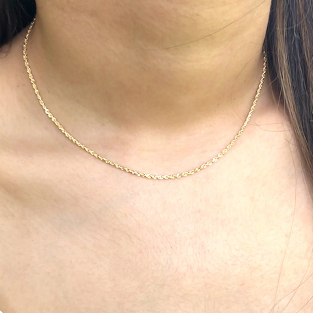 Classic Rope Chain Necklace in Solid 10k Gold Necklaces Estella Collection #product_description# 17845 10k 14k Layering Necklace #tag4# #tag5# #tag6# #tag7# #tag8# #tag9# #tag10# 16" Length