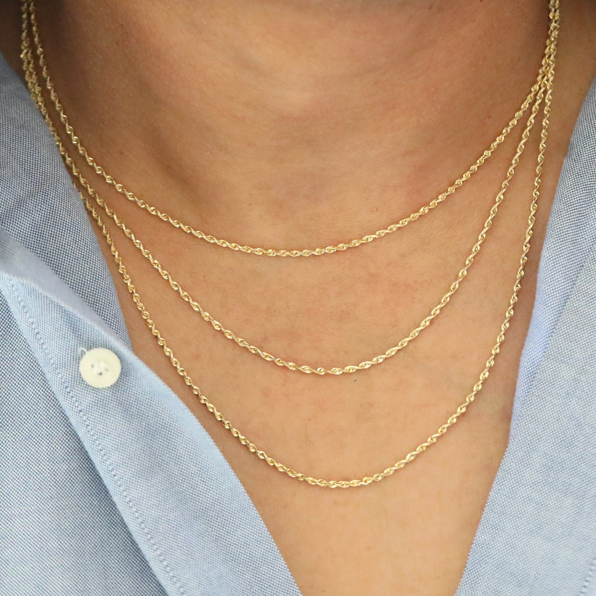 Classic Rope Chain Necklace in Solid 10k Gold Necklaces Estella Collection #product_description# 17845 10k 14k Layering Necklace #tag4# #tag5# #tag6# #tag7# #tag8# #tag9# #tag10# 16" Length