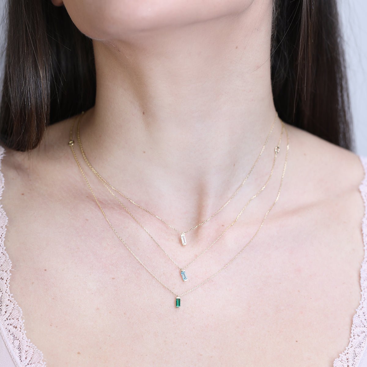 Clear Baguette Pendant Necklace Necklaces Estella Collection #product_description# 14k Colorless Gemstone Cubic Zirconia #tag4# #tag5# #tag6# #tag7# #tag8# #tag9# #tag10#