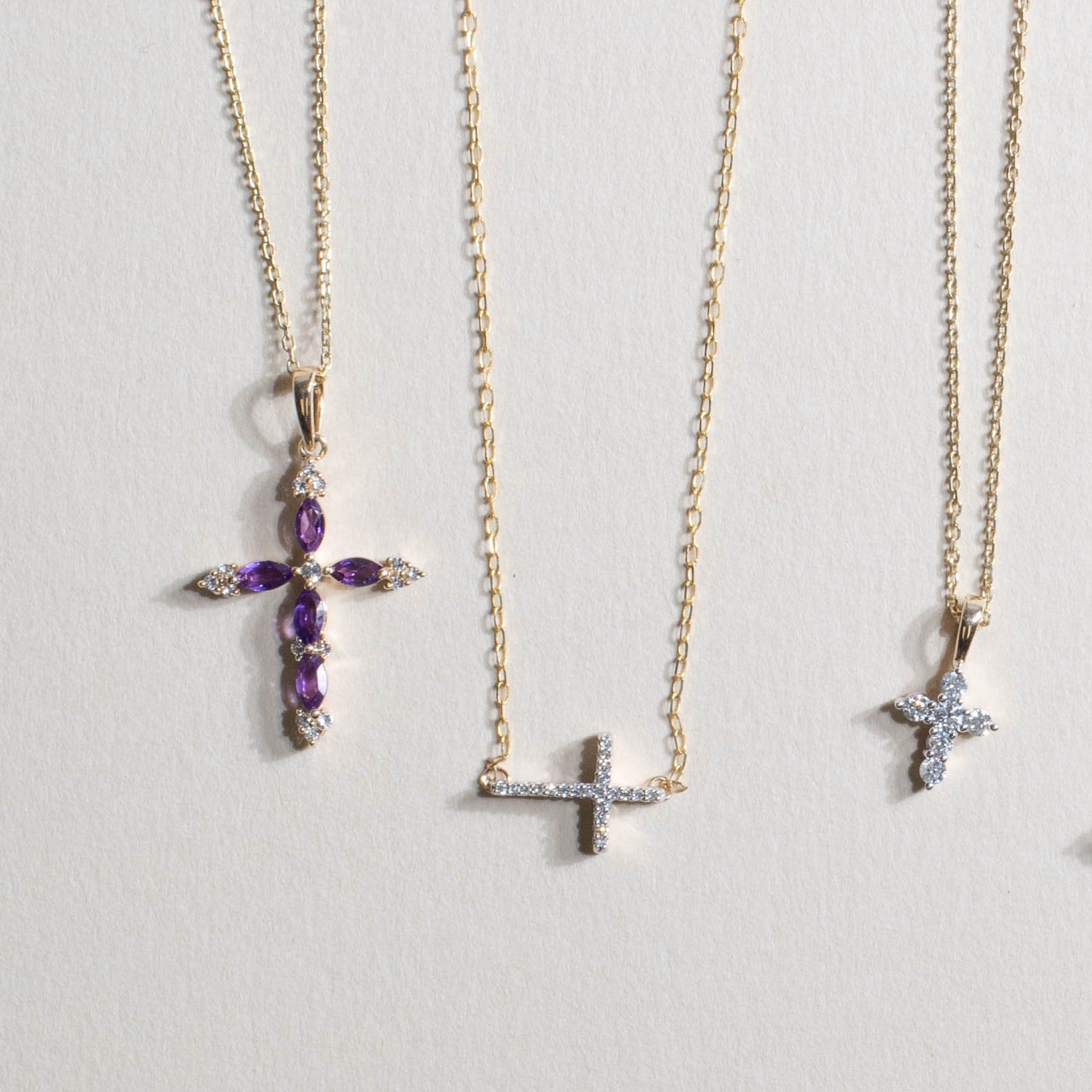 Dainty Amethyst and White Sapphire Cross Pendant Necklaces Estella Collection #product_description# 32714 Amethyst Made to Order Pendant Necklace #tag4# #tag5# #tag6# #tag7# #tag8# #tag9# #tag10#