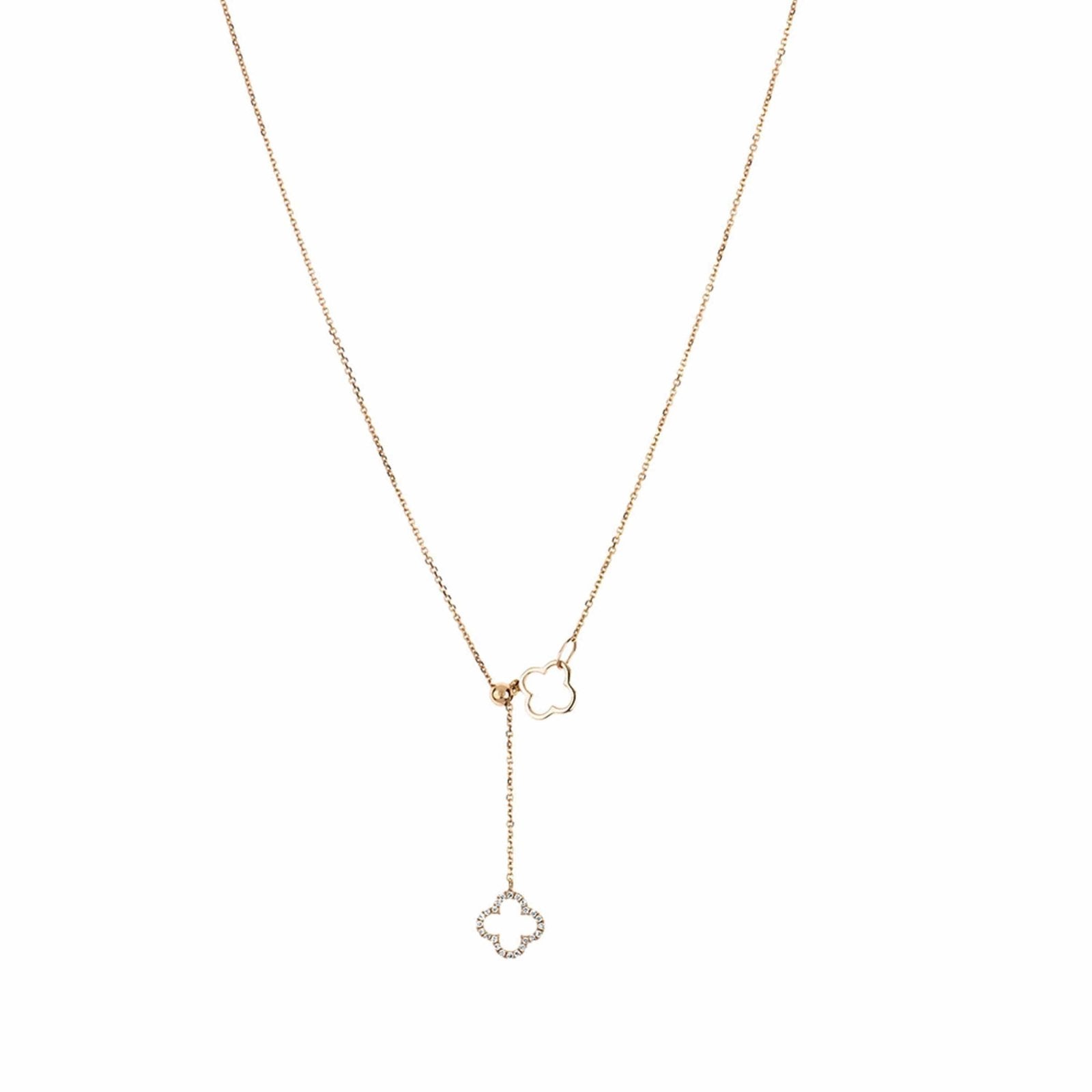 Diamond Clover Lariat Bolo Necklace Necklaces Estella Collection #product_description# 17144 14k Birthstone Birthstone Jewelry #tag4# #tag5# #tag6# #tag7# #tag8# #tag9# #tag10#