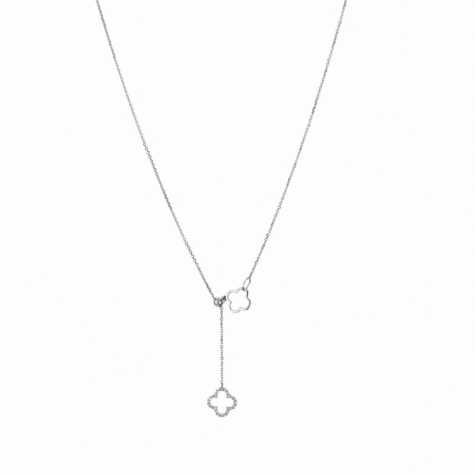 Diamond Clover Lariat Bolo Necklace Necklaces Estella Collection #product_description# 17187 14k Birthstone Birthstone Jewelry #tag4# #tag5# #tag6# #tag7# #tag8# #tag9# #tag10#
