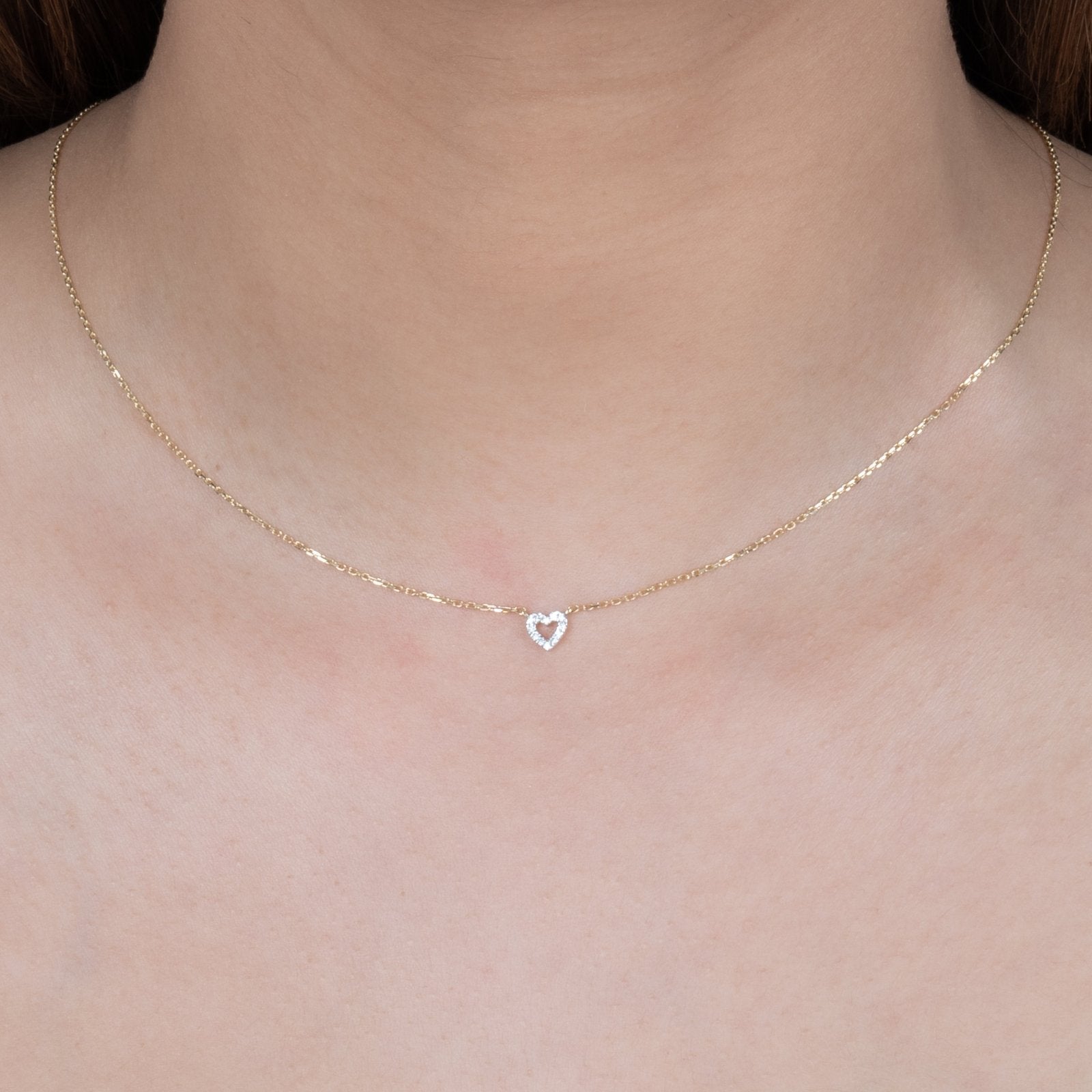 Diamond Heart Station Necklace Necklaces Estella Collection #product_description# 18211 14k Colorless Gemstone Diamond #tag4# #tag5# #tag6# #tag7# #tag8# #tag9# #tag10#