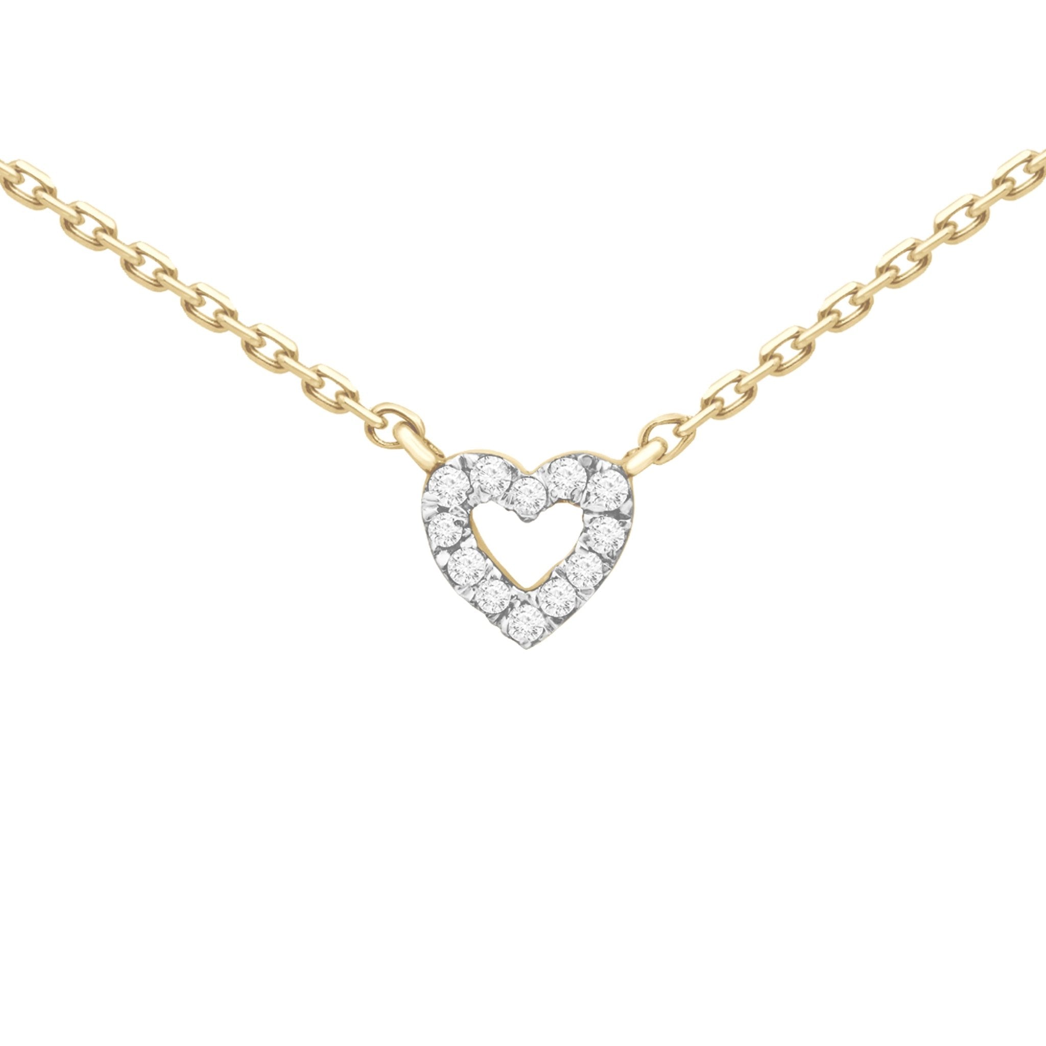 Diamond Heart Station Necklace Necklaces Estella Collection #product_description# 18211 14k Colorless Gemstone Diamond #tag4# #tag5# #tag6# #tag7# #tag8# #tag9# #tag10#
