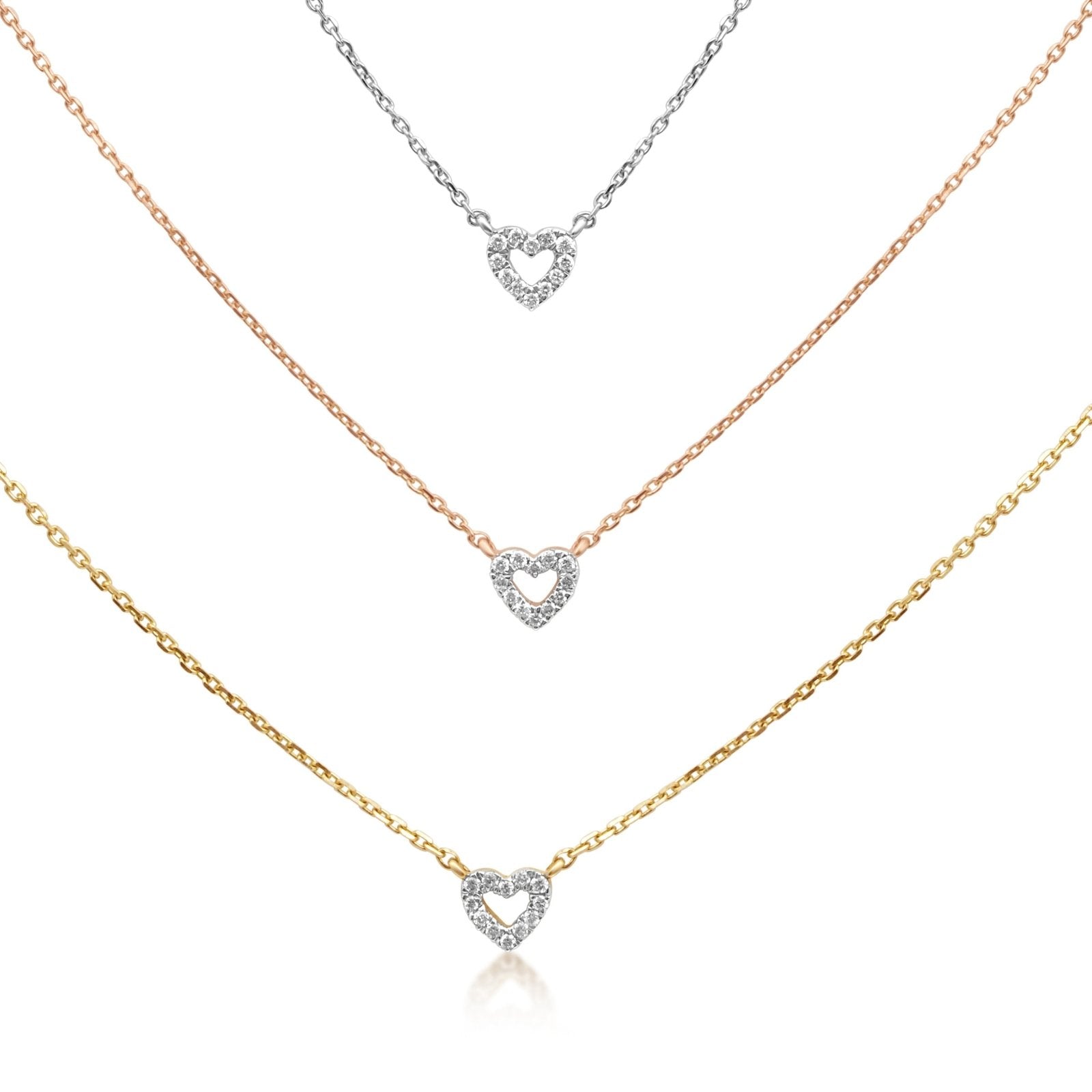 Diamond Heart Station Necklace Necklaces Estella Collection #product_description# 18211 14k Colorless Gemstone Diamond #tag4# #tag5# #tag6# #tag7# #tag8# #tag9# #tag10#