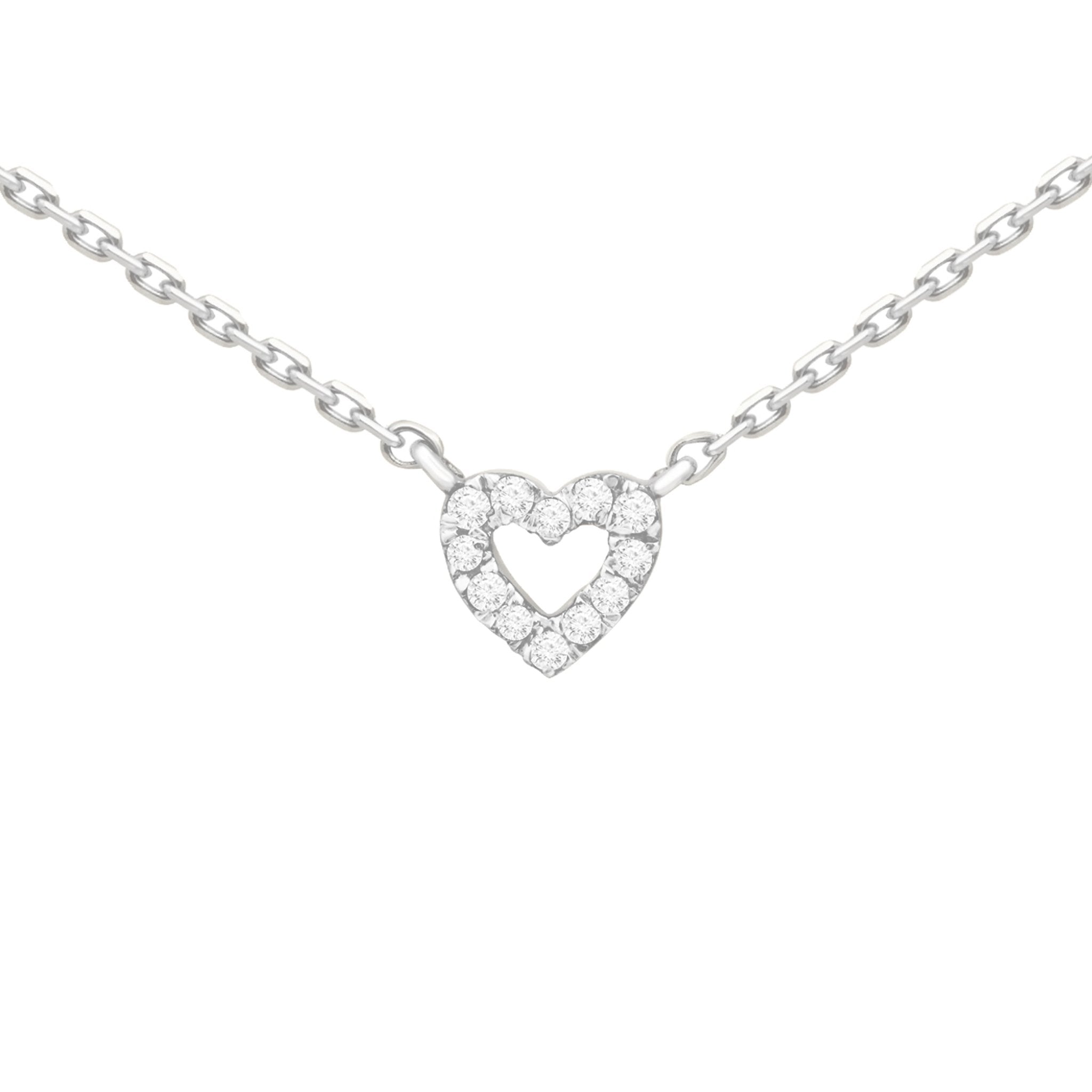 Diamond Heart Station Necklace Necklaces Estella Collection #product_description# 18211 14k Colorless Gemstone Diamond #tag4# #tag5# #tag6# #tag7# #tag8# #tag9# #tag10#