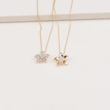 Diamond Pave Center Flower Pendant with Five Gold Petals Necklaces Estella Collection #product_description# 32738 10k April Birthstone Colorless Gemstone #tag4# #tag5# #tag6# #tag7# #tag8# #tag9# #tag10#