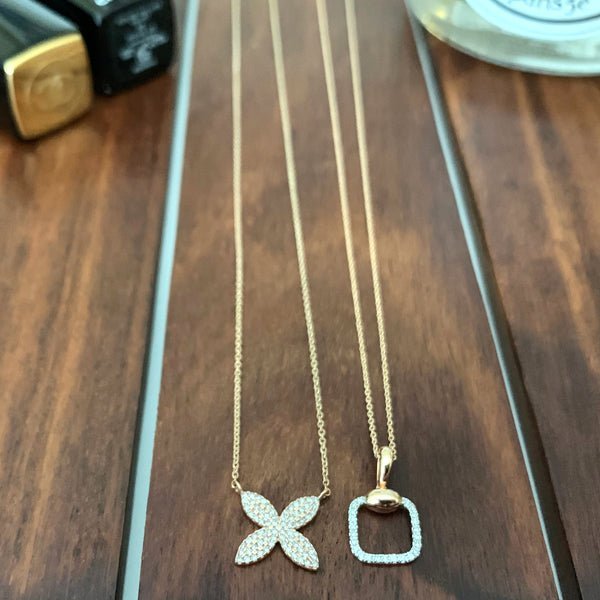 Diamond Pavé Square Cushion Pendant Necklace Necklaces Estella Collection #product_description# 17549 14k Diamond Gemstone #tag4# #tag5# #tag6# #tag7# #tag8# #tag9# #tag10#