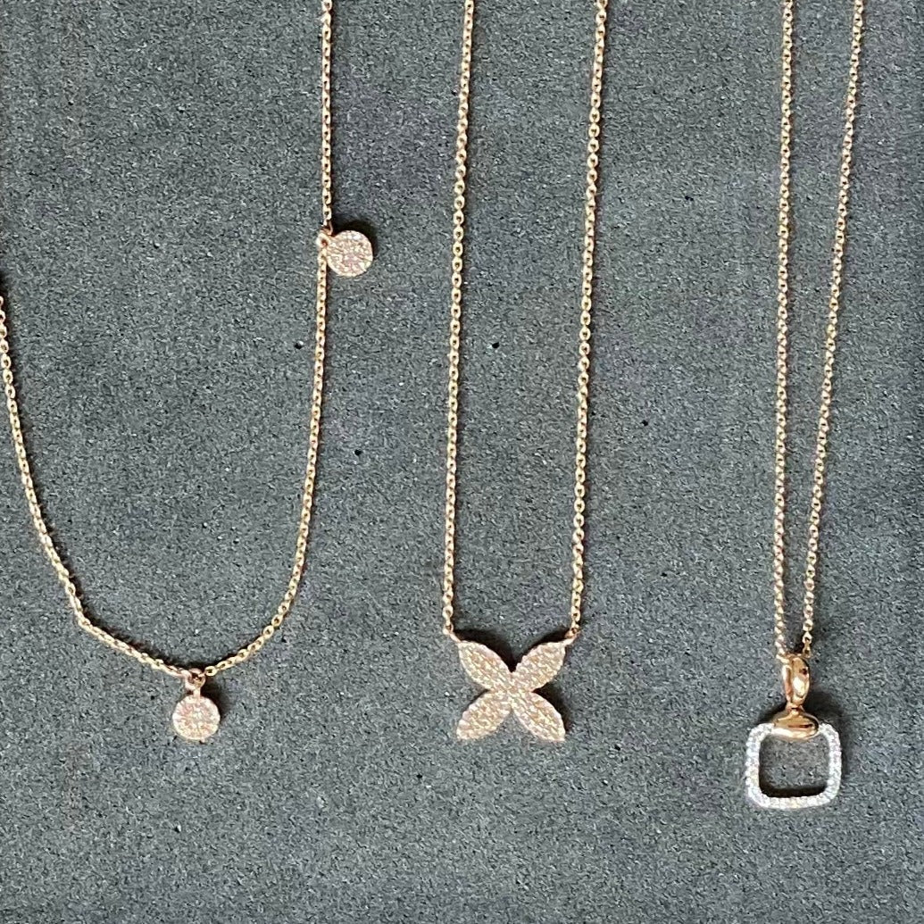 Diamond Pavé Square Cushion Pendant Necklace Necklaces Estella Collection #product_description# 17549 14k Diamond Gemstone #tag4# #tag5# #tag6# #tag7# #tag8# #tag9# #tag10#