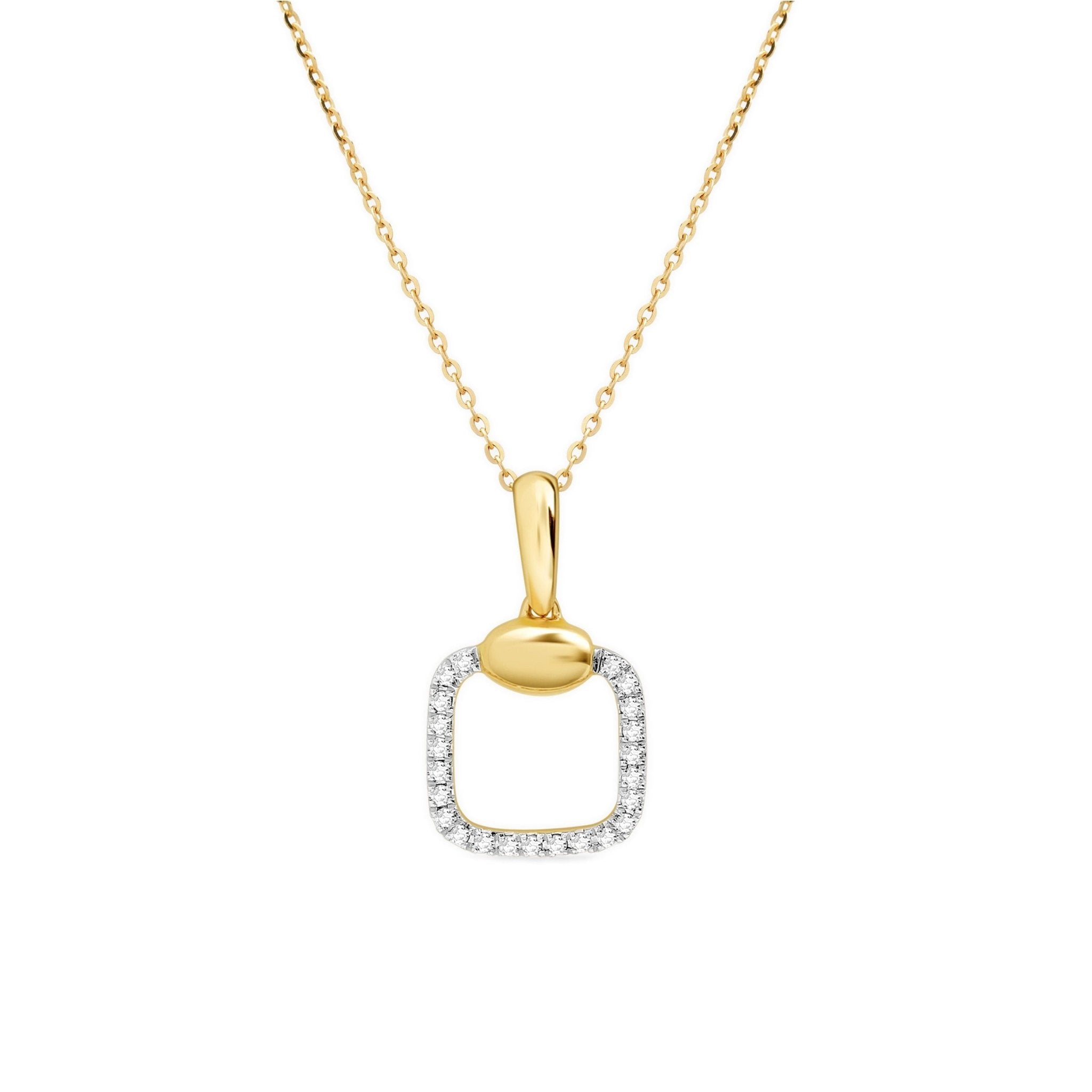 Diamond Pavé Square Cushion Pendant Necklace Necklaces Estella Collection #product_description# 17549 14k Diamond Gemstone #tag4# #tag5# #tag6# #tag7# #tag8# #tag9# #tag10#