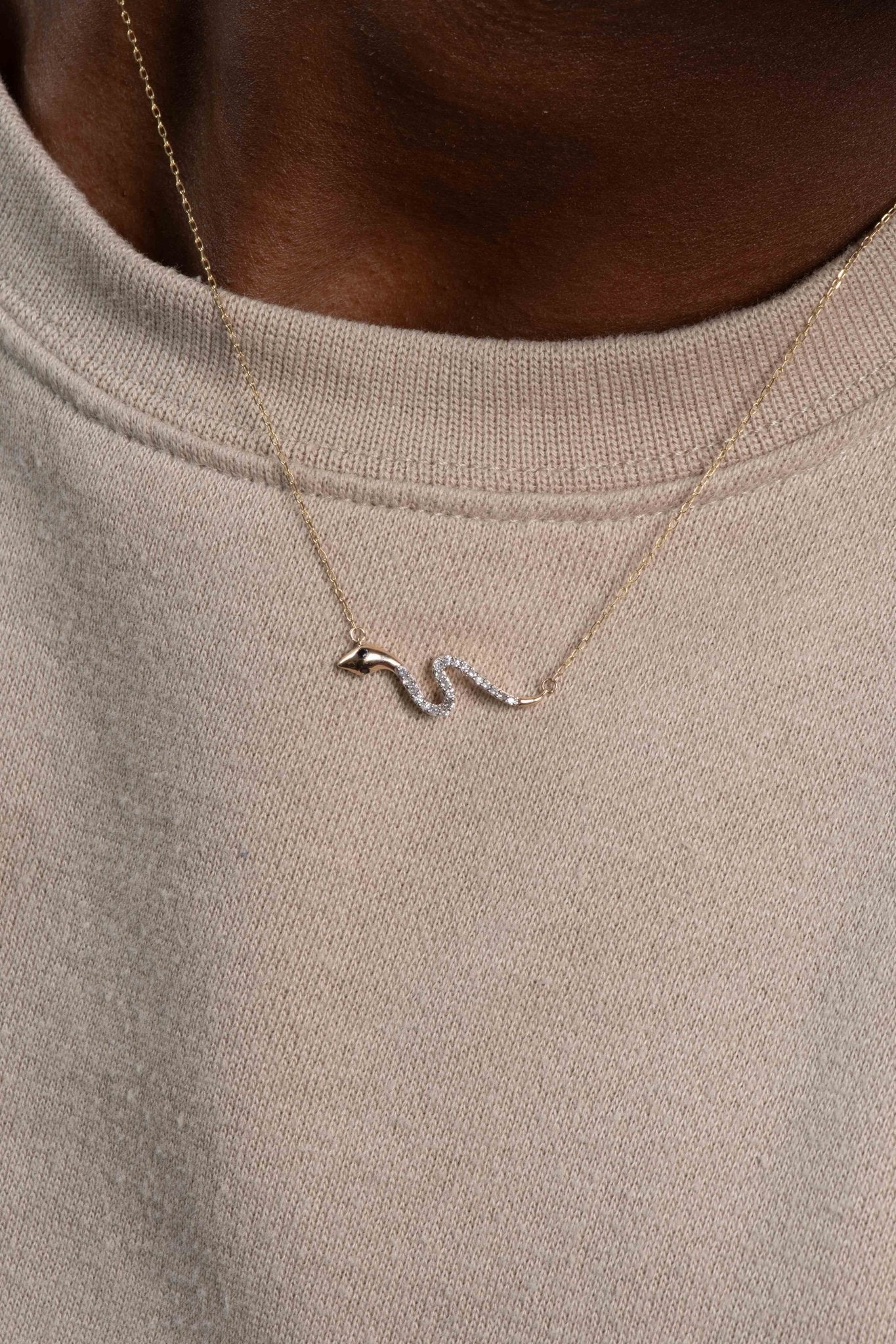 Diamond Snake Necklace Necklaces Estella Collection #product_description# 32708 10k April Birthstone Colorless Gemstone #tag4# #tag5# #tag6# #tag7# #tag8# #tag9# #tag10#