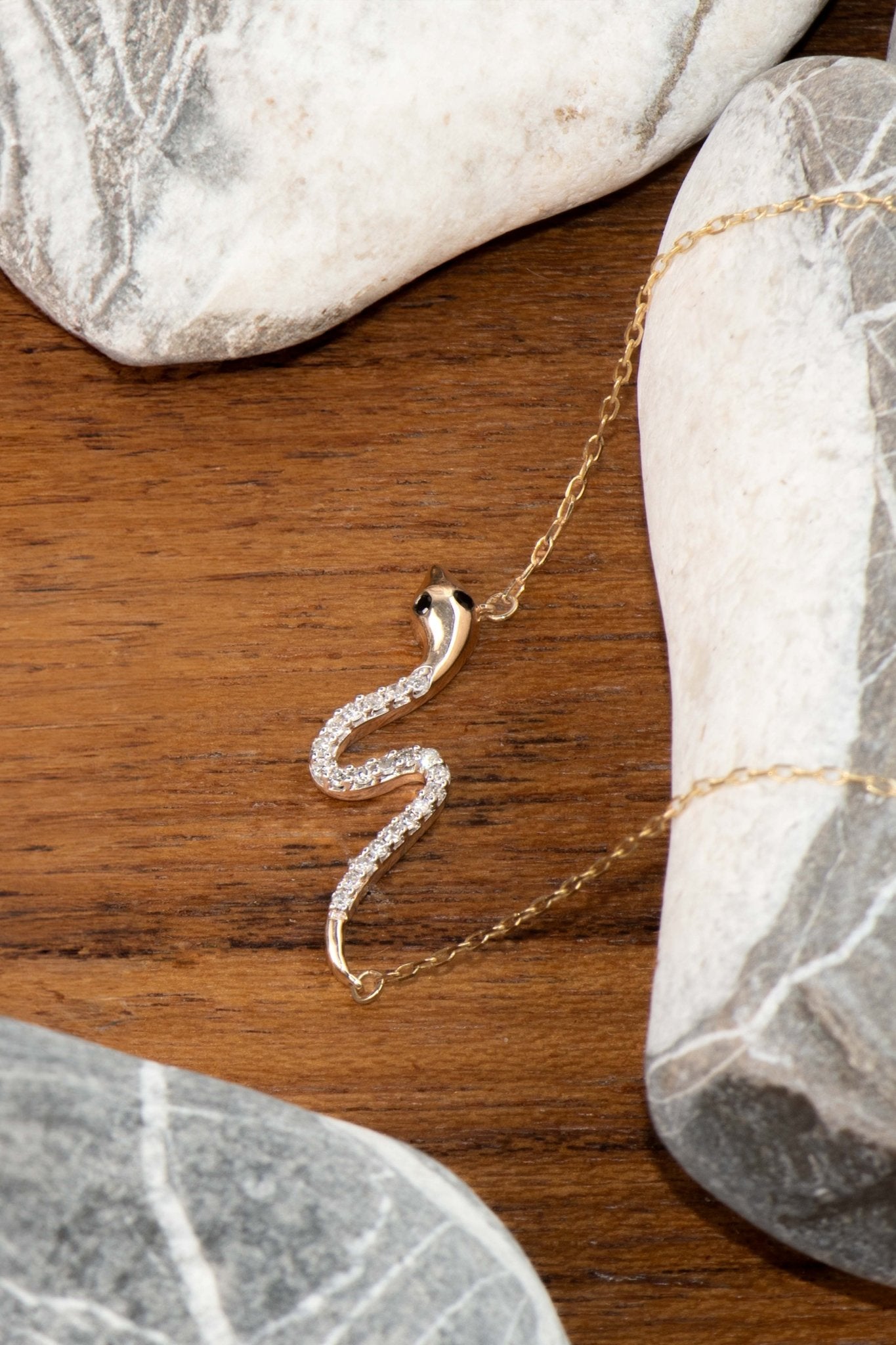 Diamond Snake Necklace Necklaces Estella Collection #product_description# 32708 10k April Birthstone Colorless Gemstone #tag4# #tag5# #tag6# #tag7# #tag8# #tag9# #tag10#