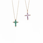 Emerald and White Sapphire Cross Pendant Necklaces Estella Collection #product_description# 32715 10k Birthstone Birthstone Jewelry #tag4# #tag5# #tag6# #tag7# #tag8# #tag9# #tag10#