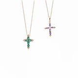 Emerald and White Sapphire Cross Pendant Necklaces Estella Collection #product_description# 32715 10k Birthstone Birthstone Jewelry #tag4# #tag5# #tag6# #tag7# #tag8# #tag9# #tag10#